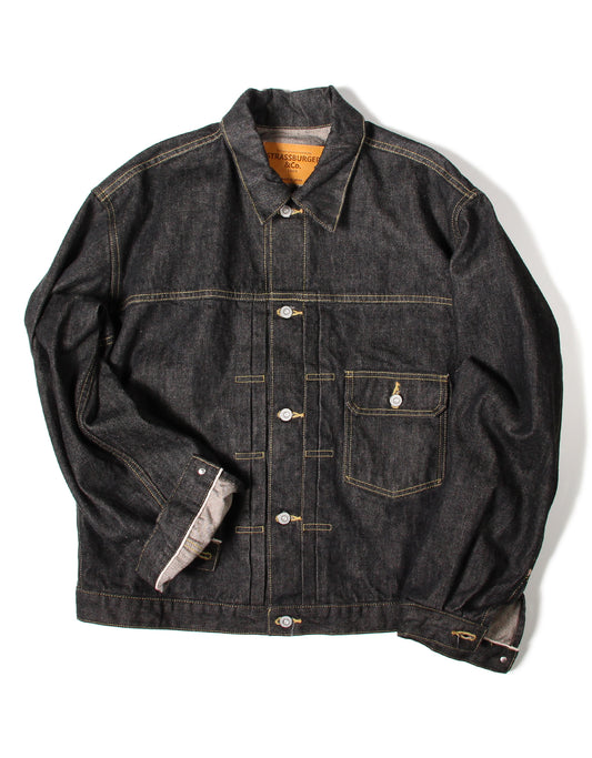 JUMBO 14.5oz セルビッチ ブラック 1st デニムジャケット【SBJ-145-305BK】