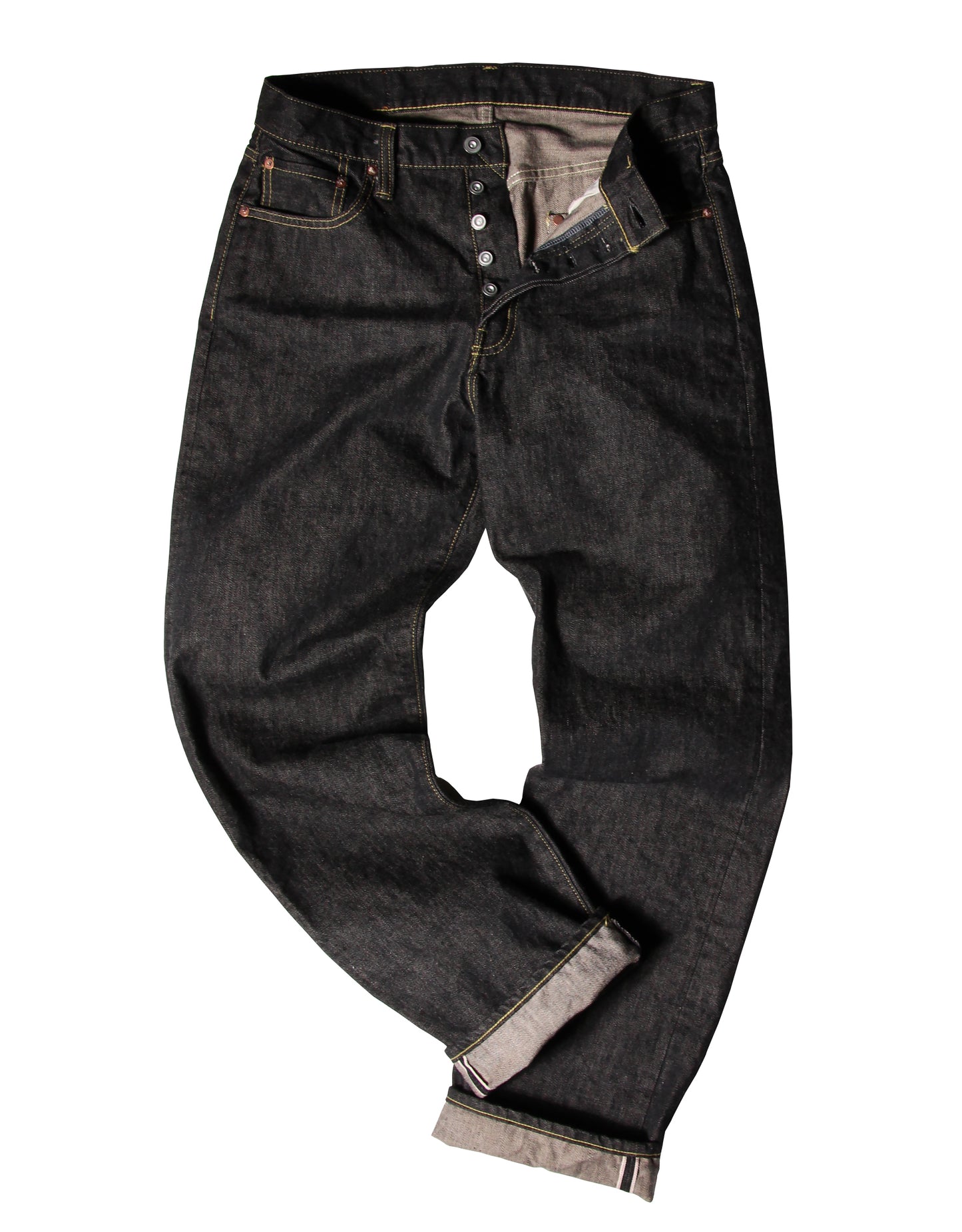 JUMBO 14.5oz セルビッチ ストレートブラックデニムジーンズ【SBJ-145-222xxBK】