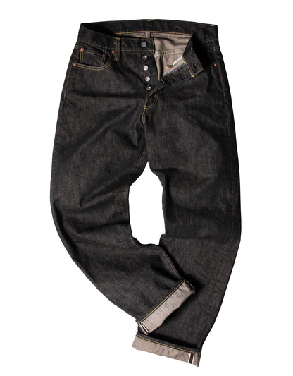 JUMBO 14.5oz セルビッチ ストレートブラックデニムジーンズ【SBJ-145-222xxBK】