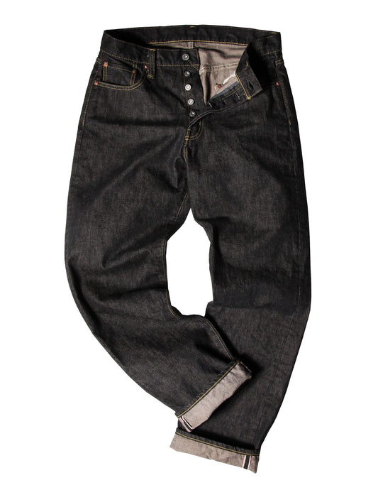 JUMBO 14.5oz セルビッチ ストレートブラックデニムジーンズ【SBJ-145-222xxBK】
