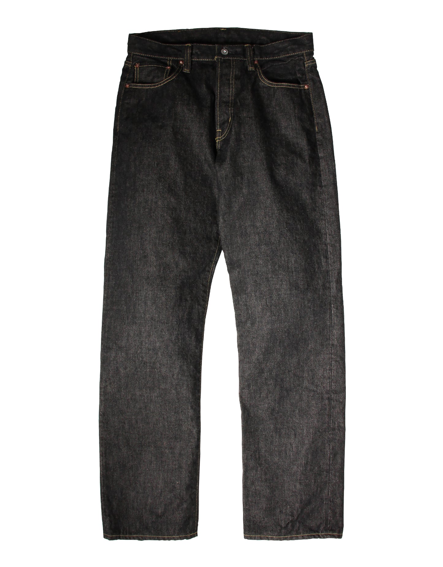 JUMBO 14.5oz セルビッチ ストレートブラックデニムジーンズ【SBJ-145-222xxBK】