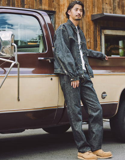 JUMBO 14.5oz セルビッチ ストレートブラックデニムジーンズ【SBJ-145-222xxBK】