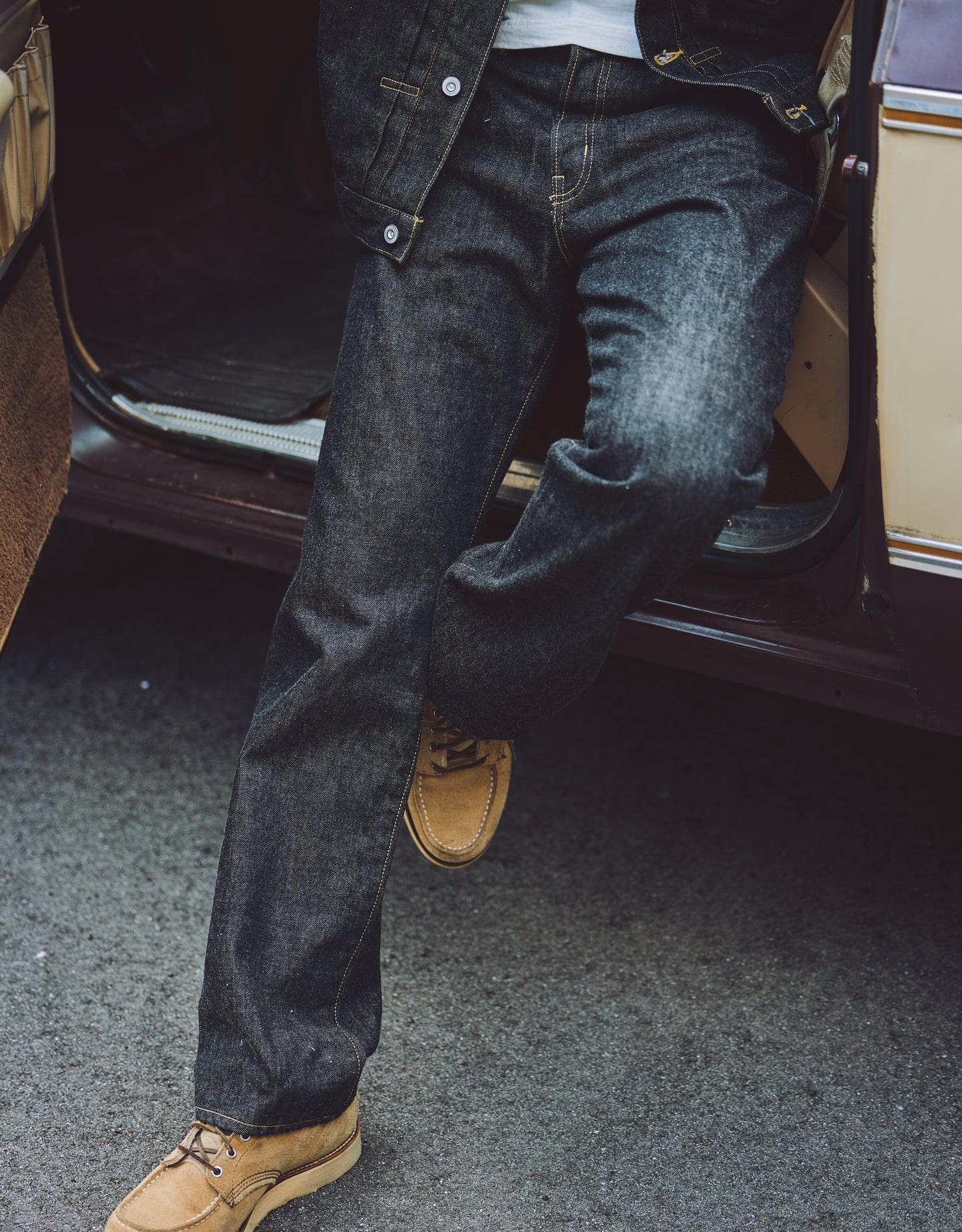 JUMBO 14.5oz セルビッチ ストレートブラックデニムジーンズ【SBJ-145-222xxBK】