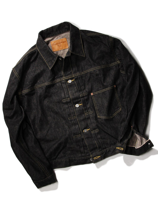 JUMBO 14.5oz セルビッチ ブラック 1st デニムジャケット【SBJ-145-301BK】