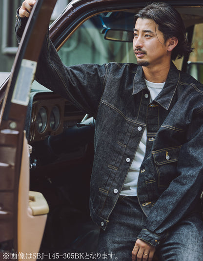 JUMBO 14.5oz セルビッチ ブラック 1st デニムジャケット【SBJ-145-301BK】