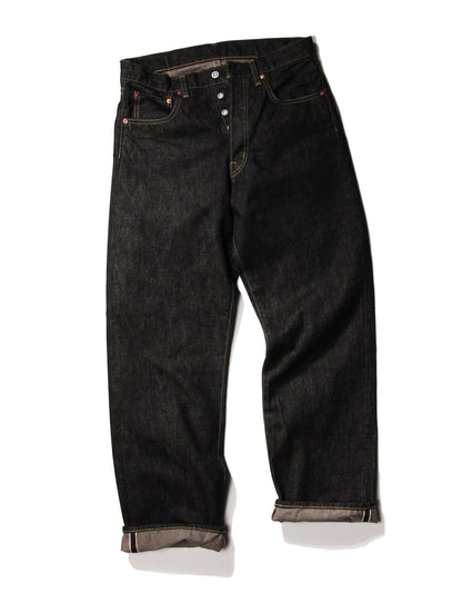 JUMBO 14.5oz セルビッチ ヴィンテージストレートブラックデニムジーンズ【SBJ-145-555BK】
