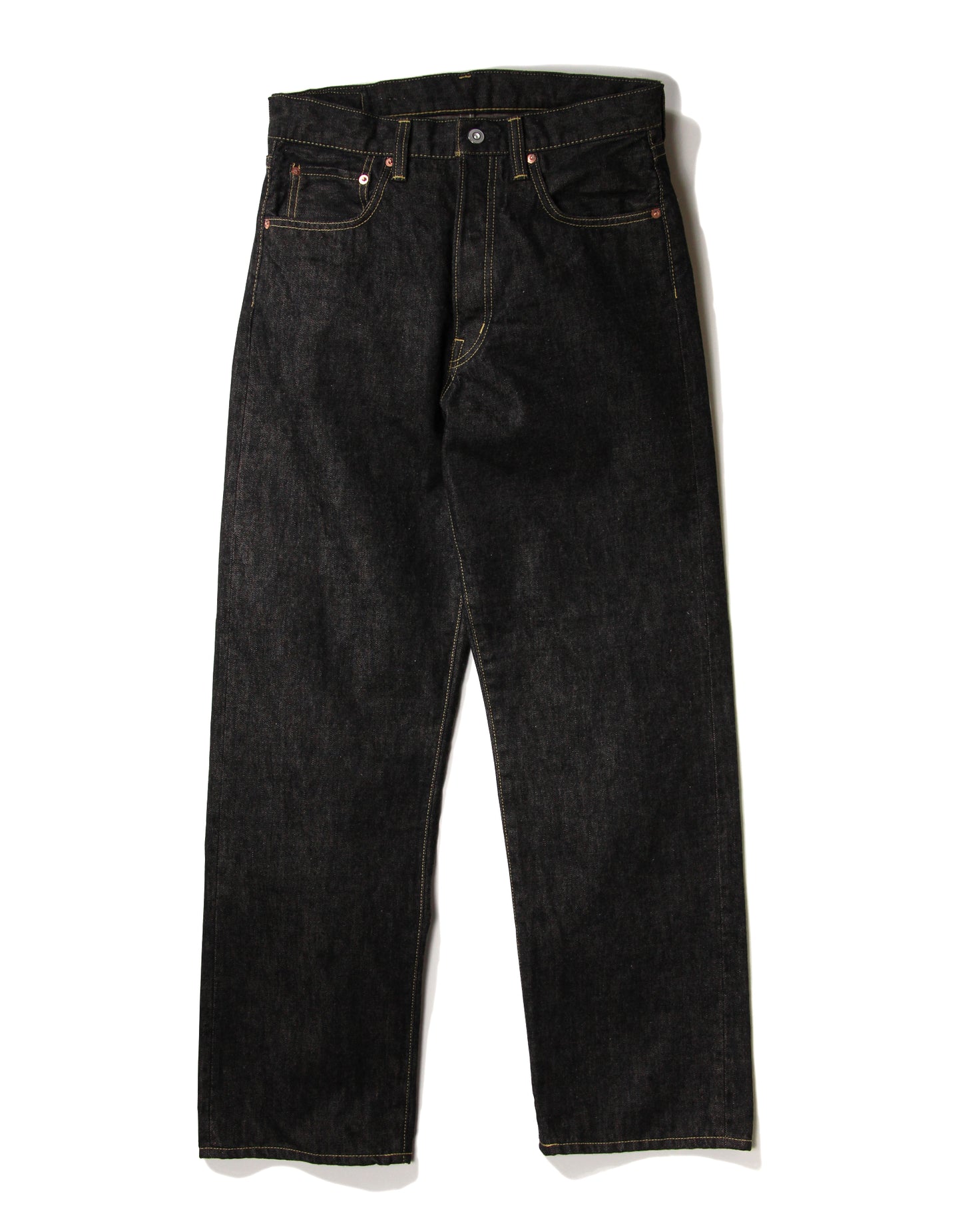 JUMBO 14.5oz セルビッチ ヴィンテージストレートブラックデニムジーンズ【SBJ-145-555BK】