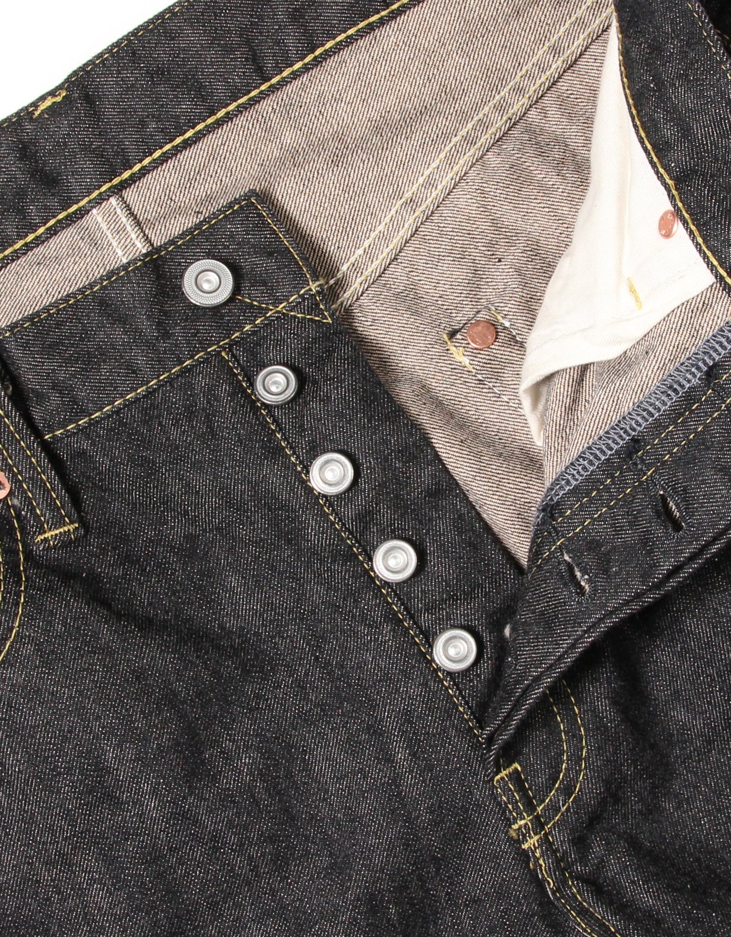 JUMBO 14.5oz セルビッチ ヴィンテージストレートブラックデニムジーンズ【SBJ-145-555BK】